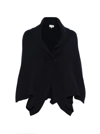 Pre-owned Moncler Vintage 2010s Logo Patch Shawl Collar Cardigan In Blue