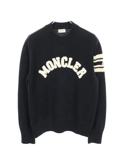 Pre-owned Moncler Vintage 2010s Logo Sweater In 蓝色