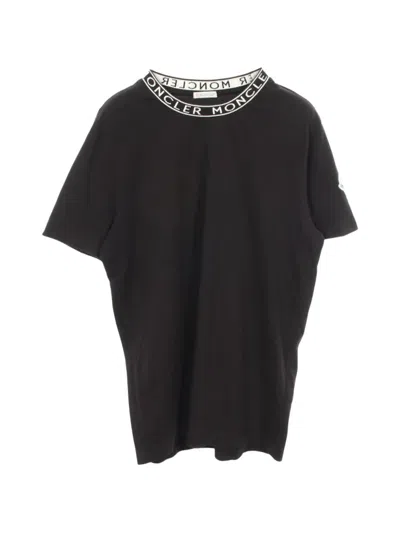 Pre-owned Moncler Vintage 2010s Logo-neck T-shirt In Black