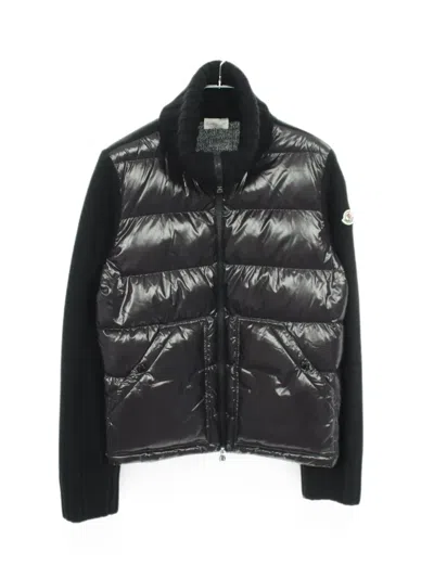 Pre-owned Moncler Vintage 2010s Padded Knit Jacket In Black