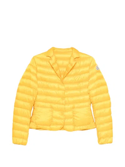 Pre-owned Moncler Vintage 2010s Padded Notched-lapels Jacket In Yellow