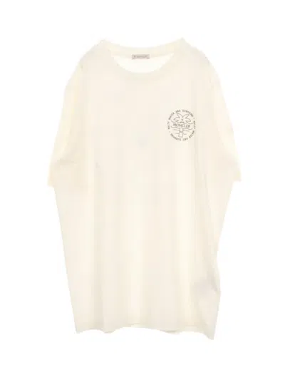 Pre-owned Moncler Vintage 2010s Palm Tree Print T-shirt In White