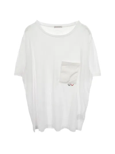 Pre-owned Moncler Vintage 2010s Patch-pocket T-shirt In White