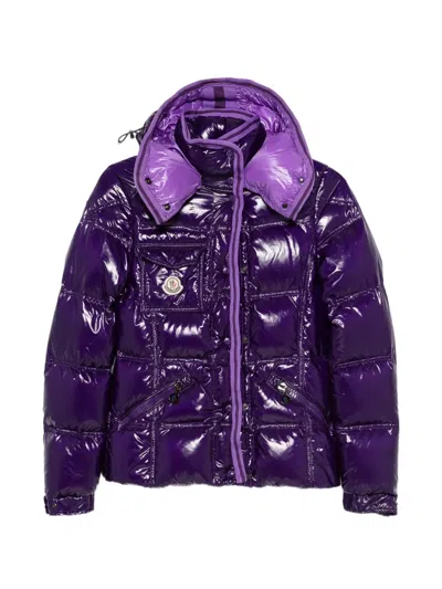 Pre-owned Moncler Vintage 2010s Quilted Hooded Jacket In Purple