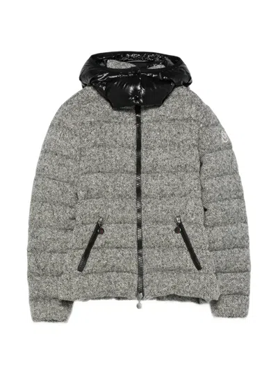 Pre-owned Moncler Vintage 2010s Tweed Padded Jacket In 灰色