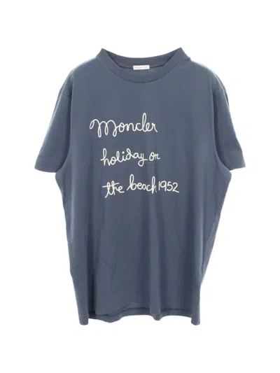 Pre-owned Moncler Vintage 2020 Logo Embroidery T-shirt In Blue