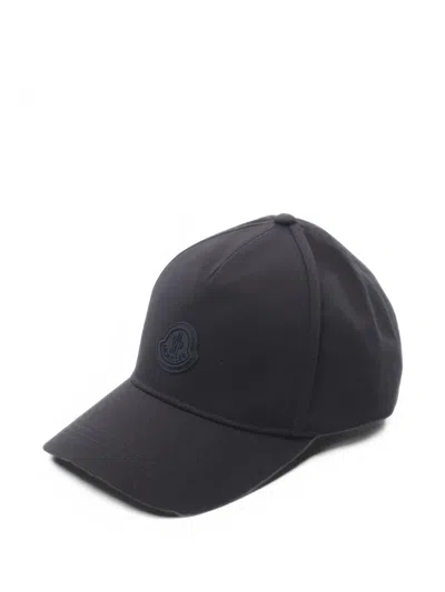 Pre-owned Moncler Vintage 2020s Logo-patch Baseball Cap In Black