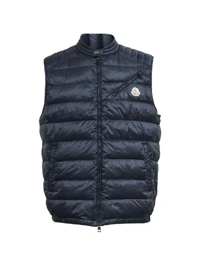 Pre-owned Moncler Vintage Arv Quilted Shell Down Gilet Jacket In Blue