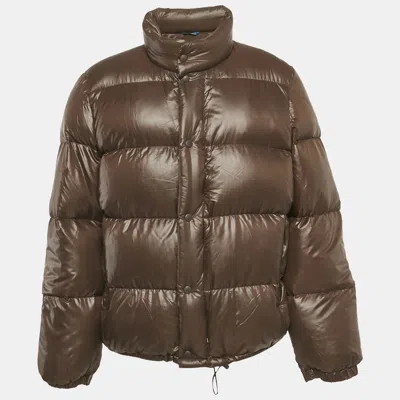 Pre-owned Moncler Vintage Brown Nylon Down Puffer Jacket L