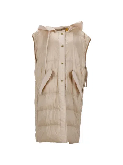 Pre-owned Moncler Vintage Genius 2 Camellias Hooded Vest In Neutral