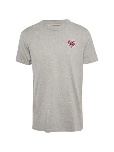 Pre-owned Moncler Vintage Logo Appliqué T-shirt In Gray