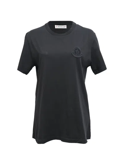 Pre-owned Moncler Vintage Logo Crew-neck T-shirt In Black