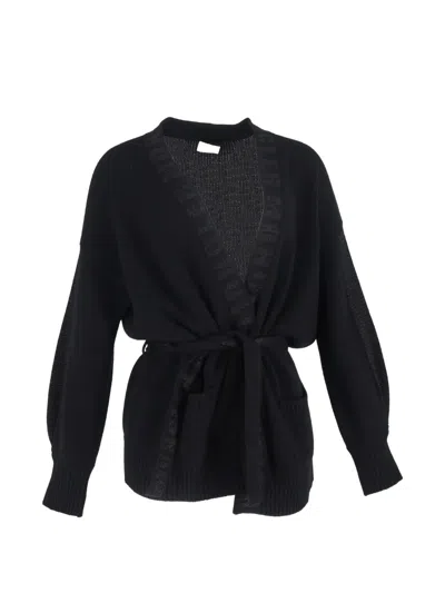 Pre-owned Moncler Vintage Logo-trim Cardigan In Black