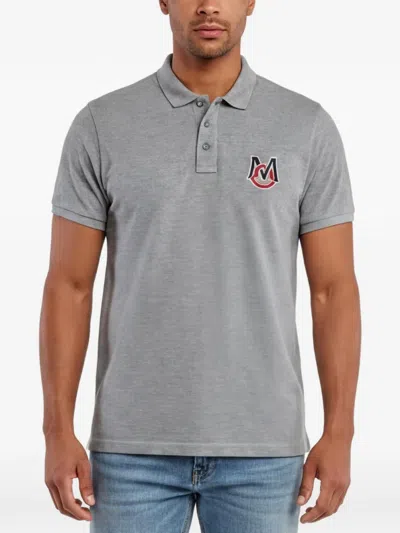 Pre-owned Moncler Vintage Logo-detail Polo Shirt In Gray