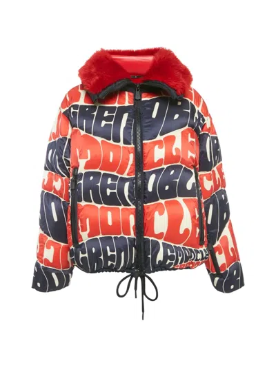 Pre-owned Moncler Vintage Logo-print Puffer Jacket In Red