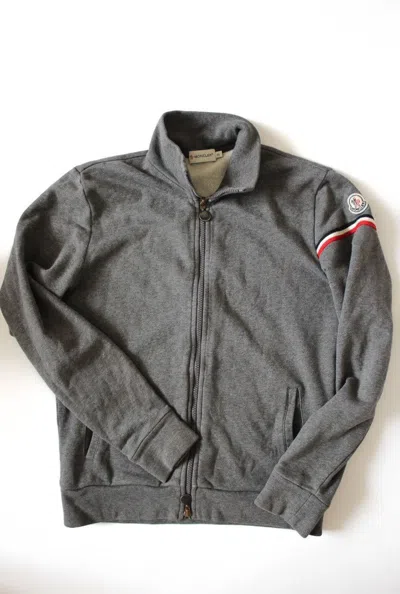 Pre-owned Moncler Vintage  Maglia Logo Zip Cardigan Sweatshirt In Gray