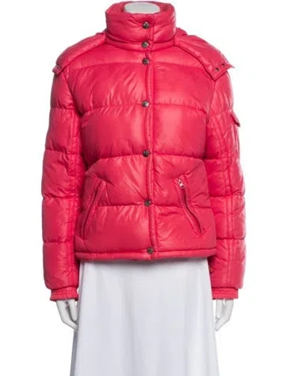 Pre-owned Moncler Vintage Nylon Down Coat In Red