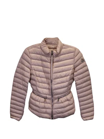Pre-owned Moncler Vintage Peplum Puffer Jacket In Pink