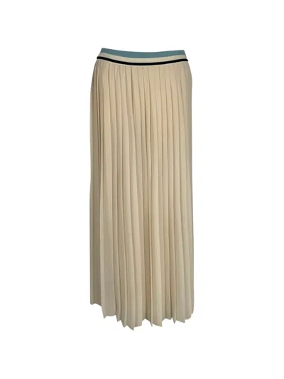 Pre-owned Moncler Vintage Pleated Midi Skirt In Neutrals