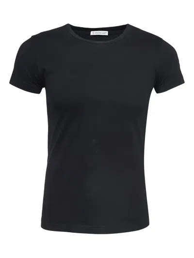 Pre-owned Moncler Vintage  Cotton Crew-neck T-shirt In Black
