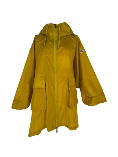 Pre-owned Moncler Vintage Printseps High-low Raincoat In Yellow