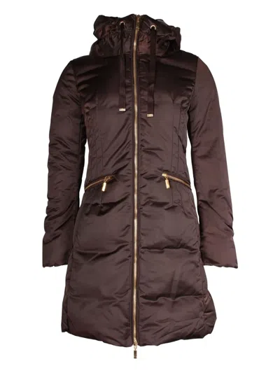Pre-owned Moncler Vintage Puffed Hooded Coat In Brown