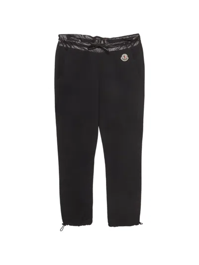 Pre-owned Moncler Vintage Quilted-waistband Track Pants In Black