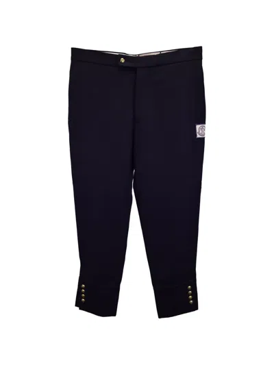 Pre-owned Moncler Vintage Snap-button Trousers In Blue