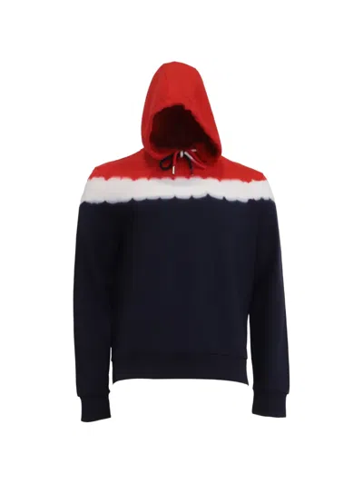 Pre-owned Moncler Vintage Tie-dye Hoodie In Blue