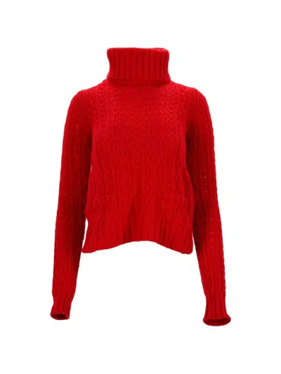 Pre-owned Moncler Vintage Turtleneck Sweater In Red