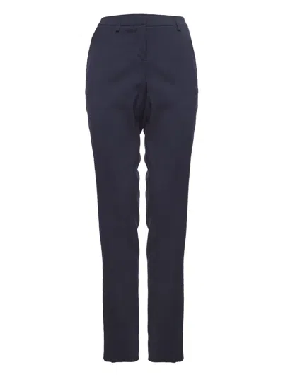 Pre-owned Moncler Vintage Wool Straight-leg Trousers In Blue