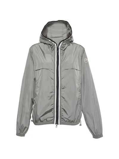 Pre-owned Moncler Vintage Zip-up Hooded Jacket In Gray