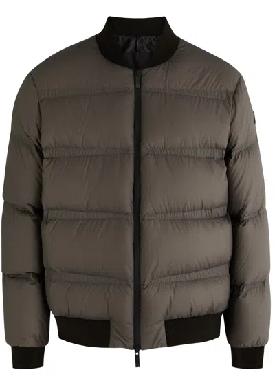 Moncler Vioz Quilted Nylon Bomber Jacket In Brown