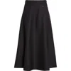 Moncler Virgin Wool A-line Midi Skirt In Black