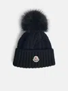 Moncler Virgin Wool And Black Cashmere Beanie In Black