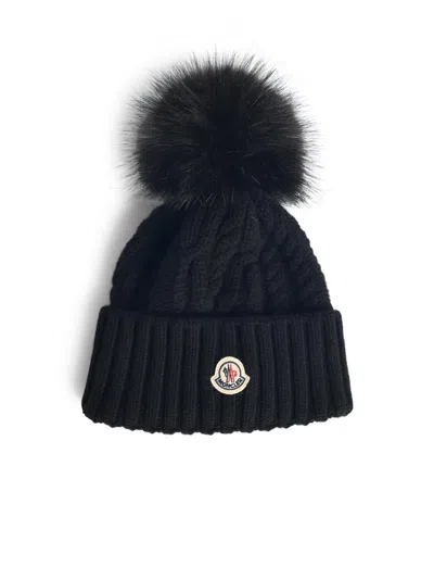 Moncler Virgin Wool And Black Cashmere Beanie Women