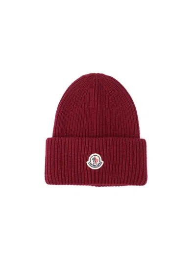 Moncler Virgin Wool And Cashmere Beanie In Brown
