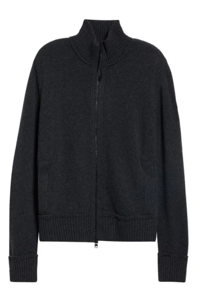 Moncler Virgin Wool & Cashmere Cardigan In Black