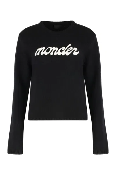 Moncler Virgin Wool And Cashmere Pullover In Black