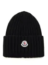 Moncler Virgin Wool Beanie In Black