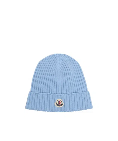 Moncler Babies' Virgin Wool Beanie In Blue