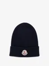 Moncler Virgin Wool Rib Beanie In Blue