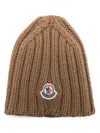 Moncler Virgin-wool Beanie Hat In Brown