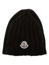 Moncler Virgin-wool Beanie Hat In Brown