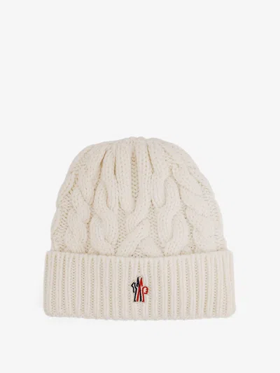 Moncler Virgin Wool Beanie Hat In White