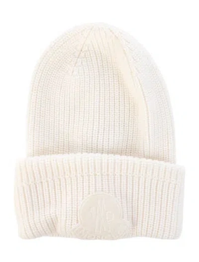 Pre-owned Moncler Virgin Wool Beanie In Neutral