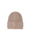 Moncler Virgin Wool Beanie In Brown
