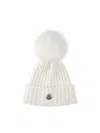 Moncler Virgin Wool Beanie In White