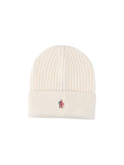 Moncler Virgin Wool Beanie In Neutral