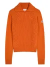 Moncler Virgin Wool Blend Sweater In Orange